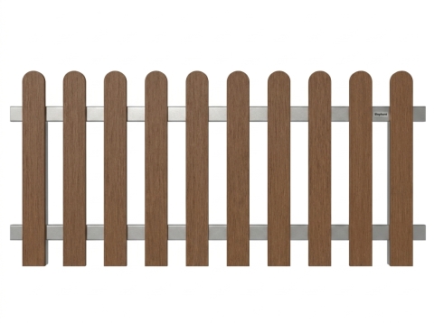 Elephant Classic-Vorgartenzaun braun WPC abgerundet 180x100cm braun