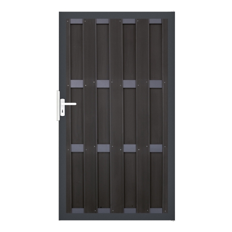 Groja WPC Fertigzaun Tor 100x180cm gerillt anthrazit - Anthrazit