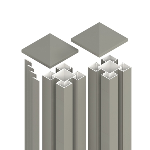 Aluminiumpfosten-Set Typ B 9x9x100 cm Grau