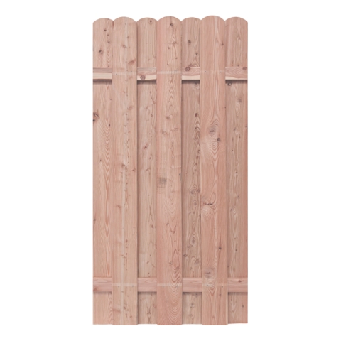 Bohlenzaun Rundkopf gerade L&auml;rche natur 90x180 cm