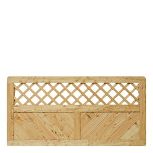 Massivzaun 180x90cm mit Gitter L&auml;rche natur