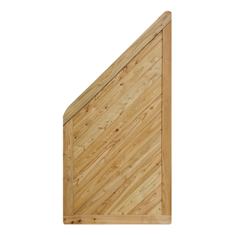 Massivzaun 90x180-90 cm geschlossen L&auml;rche natur