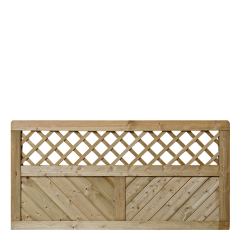 Massivzaun Marino 180x90cm mit Gitter Fichte kdi gr&uuml;n