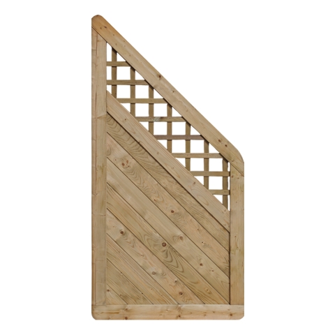 Massivzaun Marino 90x180-90cm mit Gitter Fichte kdi gr&uuml;n