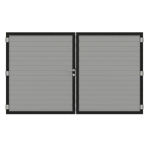 Osmo Alu Fence Grau Doppeltor Sonderma&szlig;