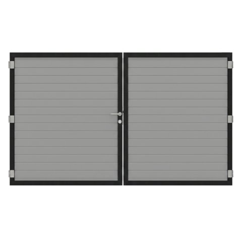 Osmo Alu Fence Grau Doppeltor Sonderma&szlig;