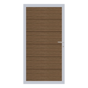 Elephant Mix and Match Zauntor silbern 90x175cm, Bausatz, F&uuml;llung WPC Natural Dark Brown co-extrudiert BREIT