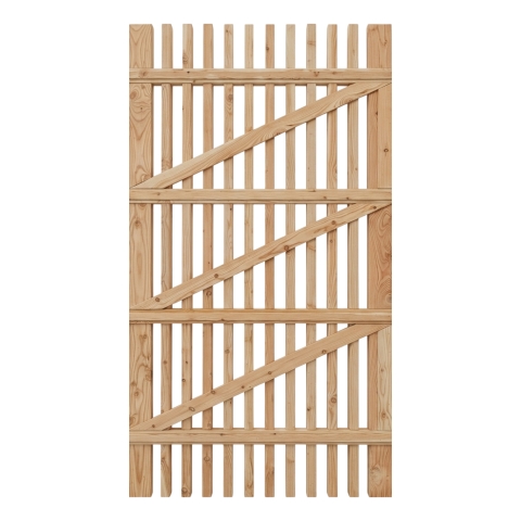 Lattenzaun Tor Norden 100x180cm L?rche natur R?ckseite