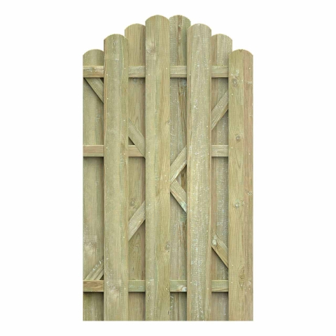 Einzeltor Boleo Rundbogen Kiefer kdi gr?n 100x180-160cm 51081 ohne Beschlag