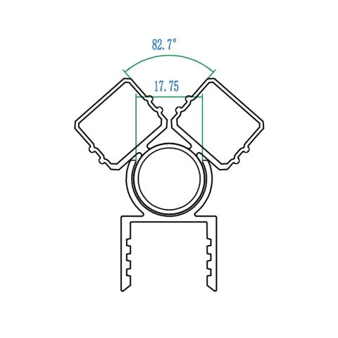 Elephant drehbares Eckprofil Aluminium anodisiert für Modular Pfosten
