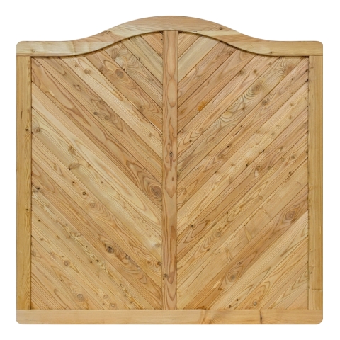 Massivzaun Privora L?rche natur Schweifbogen 180x180-165cm geschlossen