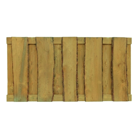 Bohlenzaun Starkis 180x90cm Kiefer kdi gr?n, aus unbes?umten s?gerauhen Bohlen