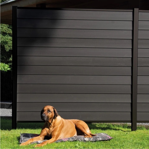 Elephant Prisma Profil Steckzaun 179x188cm Set WPC Anthrazit, Leisten Anthrazit