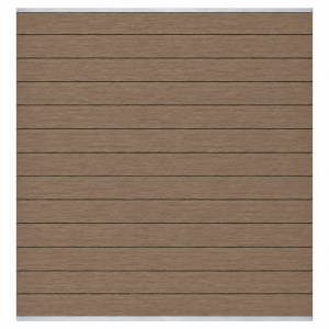 Elephant Steckzaun Set Mix and Match 180x188cm WPC Natural Dark Brown co-ex silber Leisten