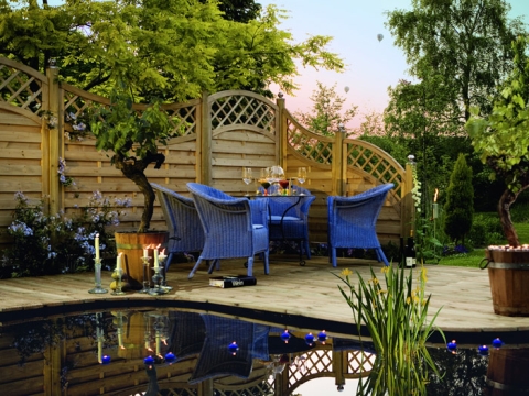 Dichtzaun XL Abschlu&szlig; Kiefer KDI 90x180-90 cm 1158