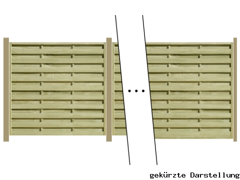 9,59m Dichtzaun Eco mit 9er Pfosten und H-Ankern zum Einbetonieren - ME27187