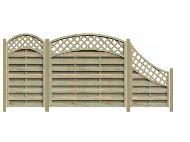 3,91m Zaun Mailand mit Rundbogen - ME27397