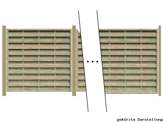 7,79m Dichtzaunreihe gerade kdi gr&uuml;n - ME61875