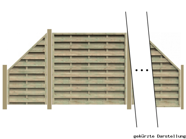 5,59m Dichtzaunreihe gerade kdi gr&uuml;n - ME61874
