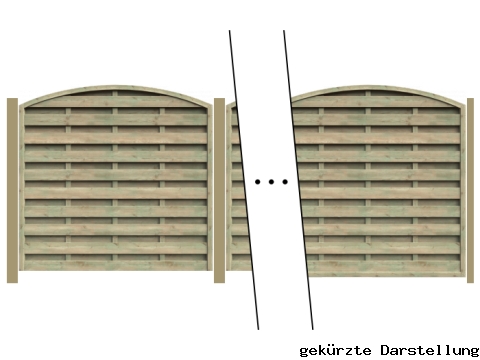 7,69m Dichtzaun kdi gr&uuml;n mit Rundbogen - ME27538