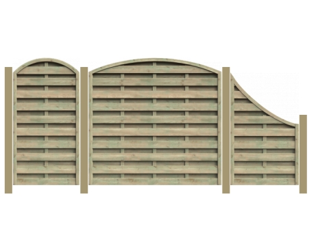 3,99m Dichtzaunreihe Rundbogen kdi gr&uuml;n - ME27537