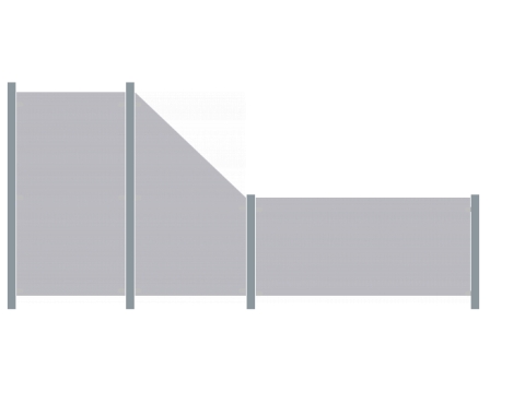 3,93m Zaun Groja Premo uni grau - ME32708