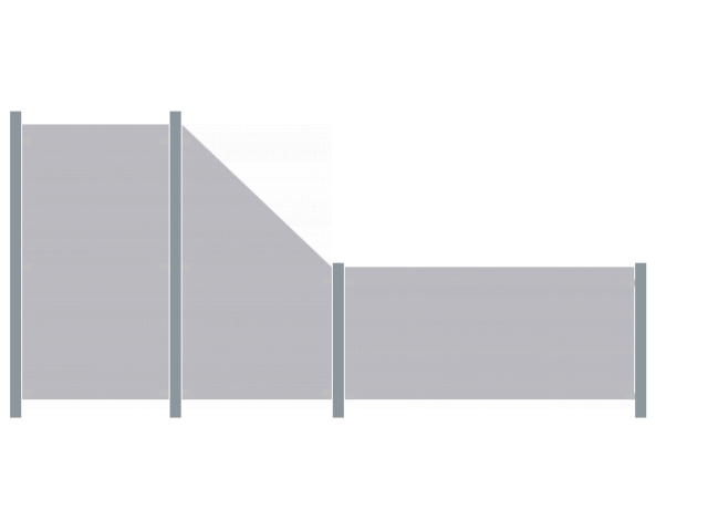 3,93m Zaun Groja Premo uni grau - ME32708