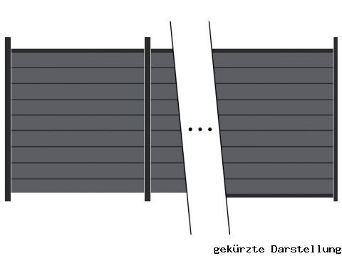 51,36m Steckzaun WPC-Alu Modular Steingrau/Anthrazit - 2 Meter hoch