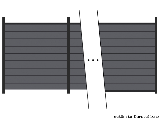 31,21m Steckzaun WPC-Alu Modular Steingrau/Anthrazit - 2 Meter hoch