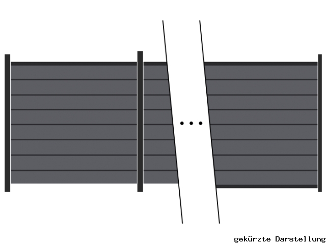 20,22m Steckzaun WPC-Alu Modular Steingrau/Anthrazit - ME64998