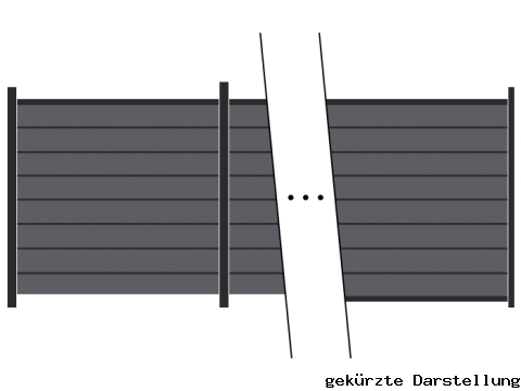 5,56m Steckzaun WPC-Alu Modular Steingrau/Anthrazit - ME64995