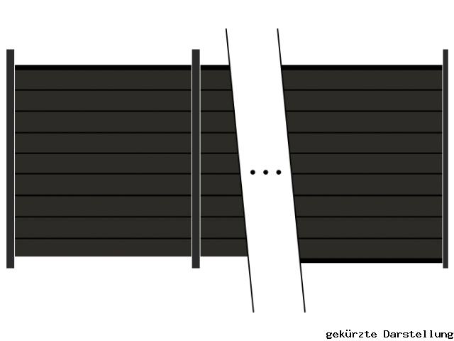 51,36m Steckzaun WPC-Alu Modular Anthrazit/Anthrazit - 2 Meter hoch