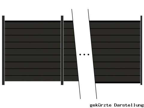 25,72m Steckzaun WPC-Alu Modular Anthrazit/Anthrazit - 2 Meter hoch