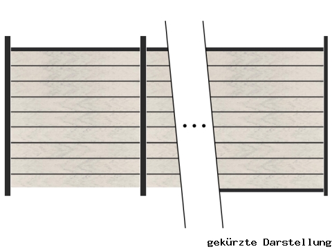 20,22m Steckzaun WPC-Alu Modular Bicolor wei&szlig;/Anthrazit - 2 Meter hoch