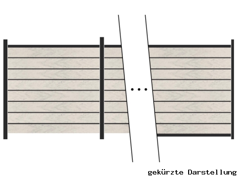 11,06m Steckzaun WPC-Alu Modular Bicolor Wei&szlig;/Anthrazit - ME65006