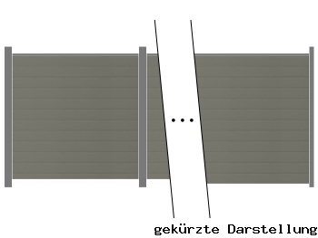 11,25m GroJaSolid Steckzaun Grau Zaunreihe - ME66332