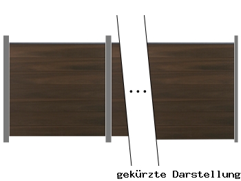 Zaunreihe 5,67m GroJaSolid Grande Walnuss co-extrudiert - ME66310